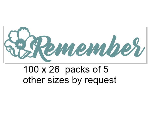 Remember with poppy 100 x 26 pack of 5